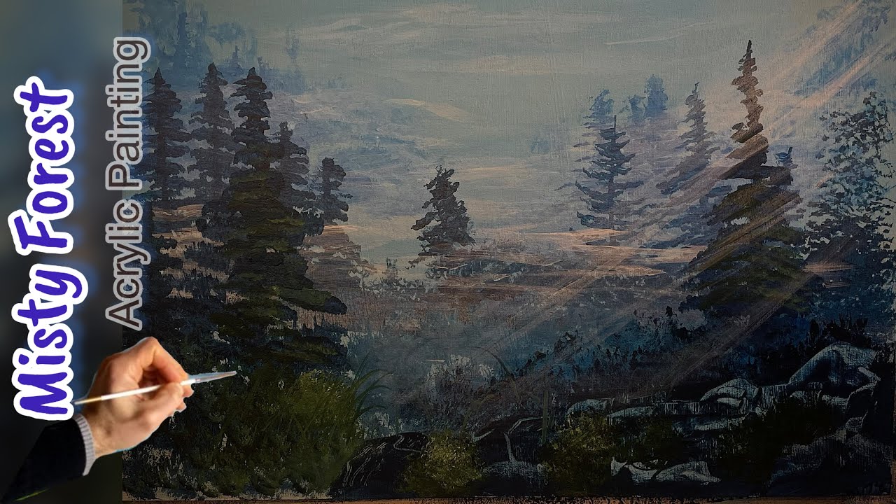 Misty Forest Acrylic painting