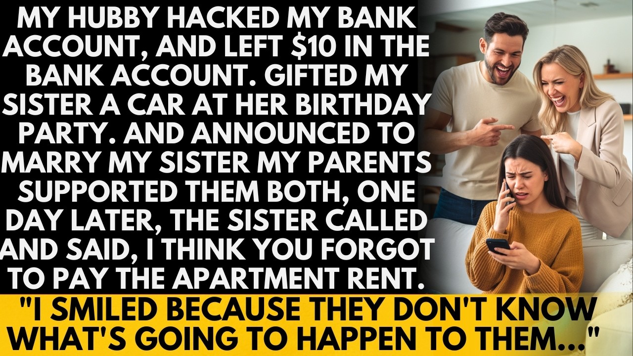 My hubby hacked my bank account, And announced to marry my sis, One day later, sis called and said..