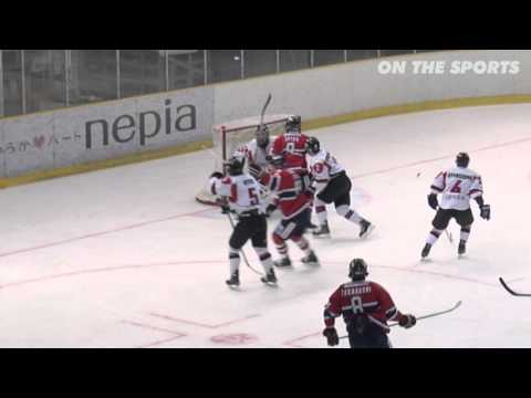 GOAL | Stephane VEILLEUX | 2016. 1. 30 | Oji Eagles - Daemyung Sangmu | Asia League Ice Hockey