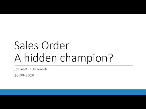 Sales Order - A hidden champion?