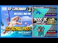 9000 UC A2 ROYAL PASS MAXED OUT - FREE UPGRADABLE UMP45 AND MINI MATERIALS ( BGMI ) RP GIVEAWAY