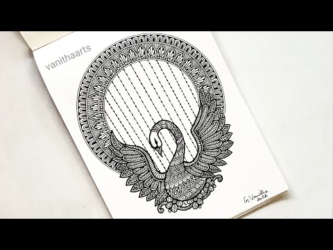 How to draw Mandala for Beginners Birds house mandala art Birds drawing stepbystep doodle art
