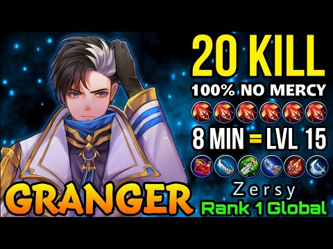 SHOW NO MERCY 20 Kill without Death! Granger 89% Win Rate - Top 1 Global Granger by Z e r s y - MLBB