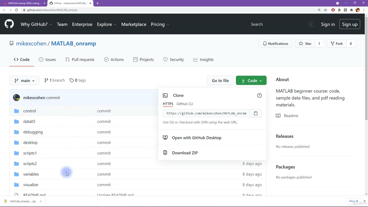 (Matlab) Course 6: 8   How to get the MATLAB files