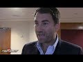 EDDIE HEARN "WILDER HASNT SAID ONE THING THAT TELLS US HE WANTS TO FIGHT ANTHONY JOSHUA!"