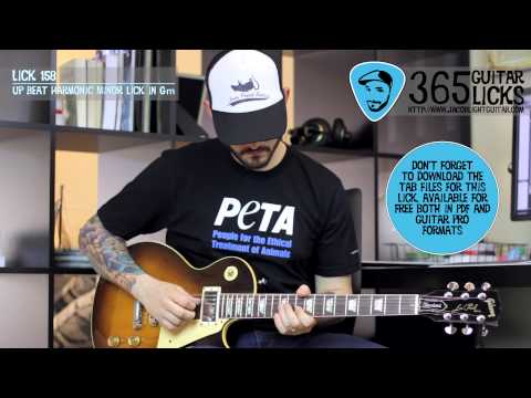 Lick 158/365 - Up Beat Harmonic Minor Lick in Gm | 365 Guitar Licks Project