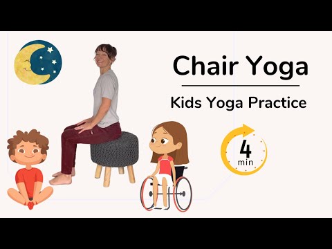 Chair Yoga For Kids | Kids Yoga | Ages 3+ | 4 Minutes