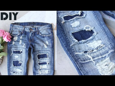 How To Rip Distress Denim Jeans At Home ( DIY Ripped...