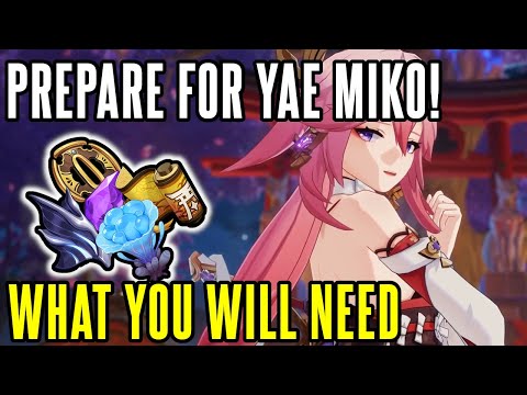 PREPARE for YAE MIKO! | Talents & Materials, BRIEF Artifact & Weapon Choices - Genshin Impact