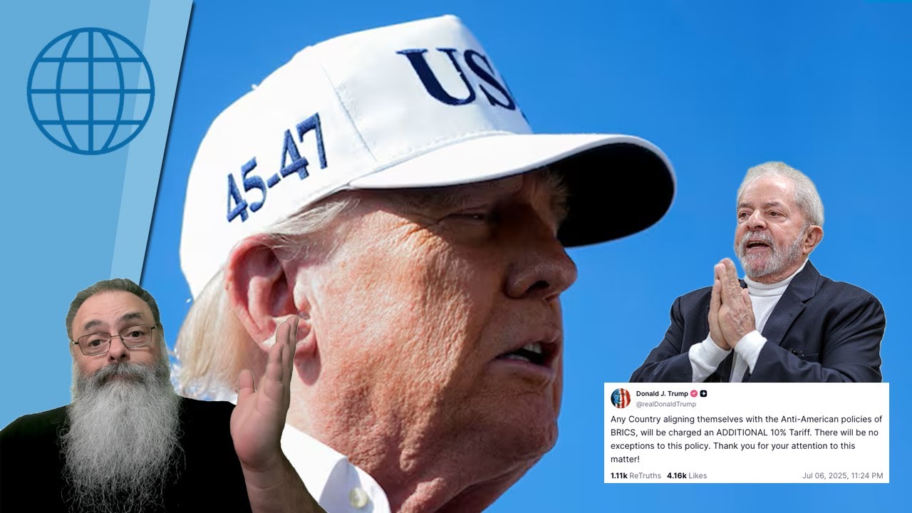 TRUMP diz que VAI IMPOR 10% ADICIONAL de TARIFAS sobre "POLÍTICAS ANTI-AMERICANAS" do BRICS