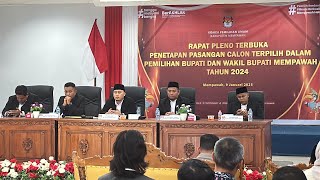 KPU Mempawah Tetapkan Paslon Terpilih Pemilihan Bupati dan Wakil Bupati 2024