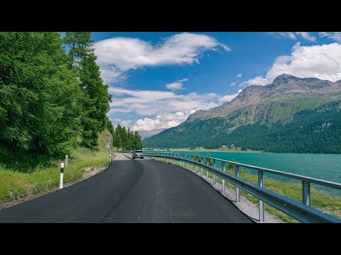 Swiss Scenic Drive 4K | Maloja Pass - St. Moritz - Bernina Pass - Lake Poschiavo