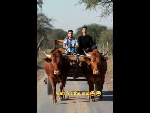 Messi's favorite bullock cart_funny🤩🎀🙋#funny #messi #viralshorts #shorts @hjfunandcreation