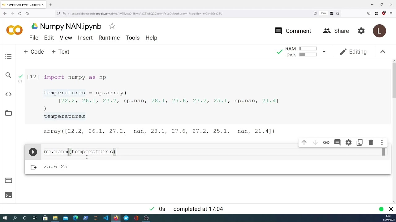 Handling Missing Values with Numpy