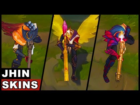 All Jhin Skins Spotlight SKT T1 Blood Moon High Noon (League of Legends)
