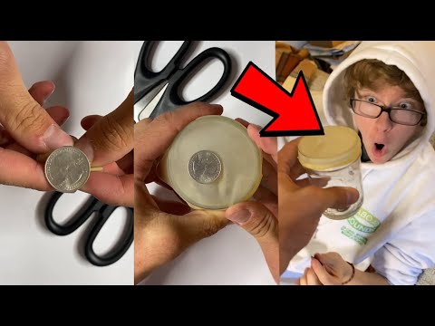 This balloon and coin trick fooled him!! 😱 - #Shorts