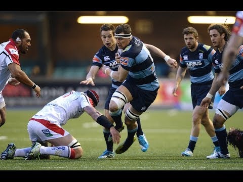 Alex Cuthbert sets up great Robin Copeland Try - Cardiff Blues v Ulster Rugby 29th March 2014