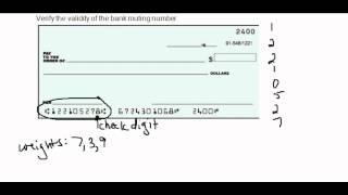 Validity of a Bank Routing Number