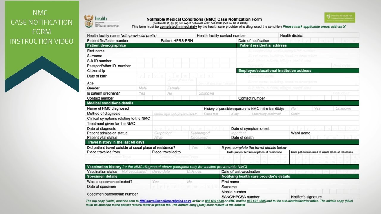 INSTRUCTION VIDEO| NMC Case notification Form