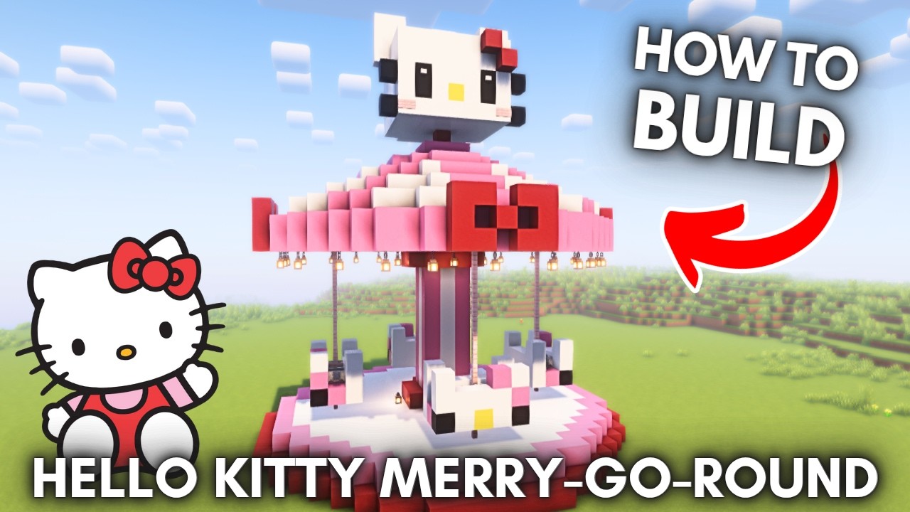 Minecraft Tutorial | How To Build a Hello Kitty Carousel!