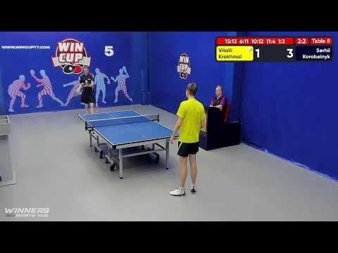 02:30 Крохмаль Виталий 2-3 Коробейник Сергей   стол 5  ЮГ-6  01.07.22