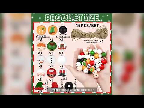 45PCS/75PCS/150PCS Santa Claus Gingerbread Man Snowman Elf Series Christmas Themed Wooden Bead Set,