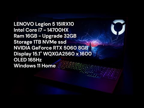Lenovo Legion 5 15IRX10 i7-14700HX 32Gb SSD 1Tb RTX5060 No OS Eclipse Black