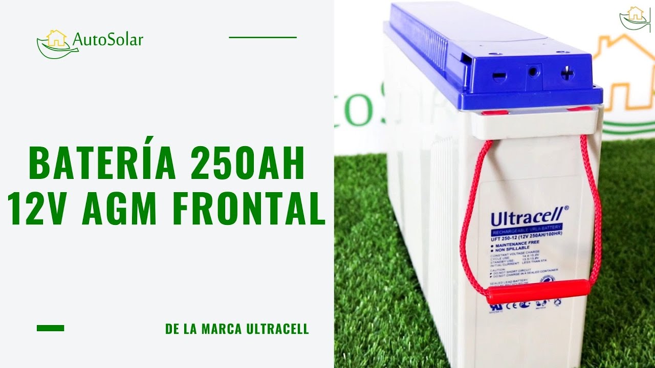 Batería Solar AGM 250Ah 12V Frontal Ultracell