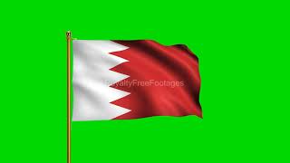 Bahrain National Flag | World Countries Flag Series | Green Screen Flag | Royalty Free Footages