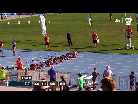 BOYS U12 60M HURDLE HEAT 1 - 2018 STATE TRACK AND FIELD CHAMPIONSHIPS // LAVicTV