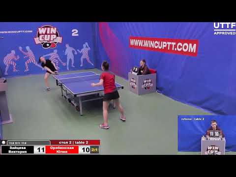 Зайцева Виктория 3-1Оробинская Юлия Турнир Восток 4 WIN CUP 15.02.2021. Прямой эфир Зал 2.