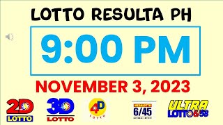 9 PM LOTTO RESULT TODAY NOVEMBER 3, 2023