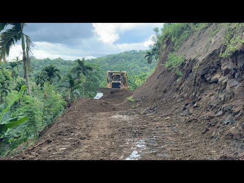 Horrible Job! CAT D6R Bulldozer Builds New Road on Mountain Cliff