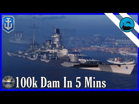 Nearly 100k Damage Within 5 Mins! Scharnhorst - Standard Battle | World of Warships Legends