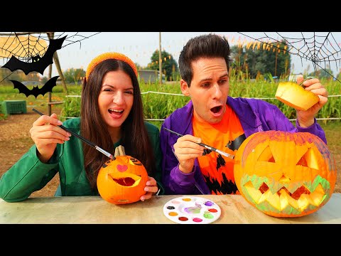 SOFÌ E LUÌ CON LE ZUCCHE SPAVENTOSE DI HALLOWEEN!! 🎃