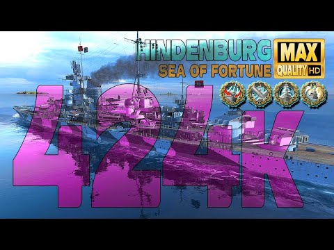 Cruiser Hindenburg: Pro game, 424k! World of Warships