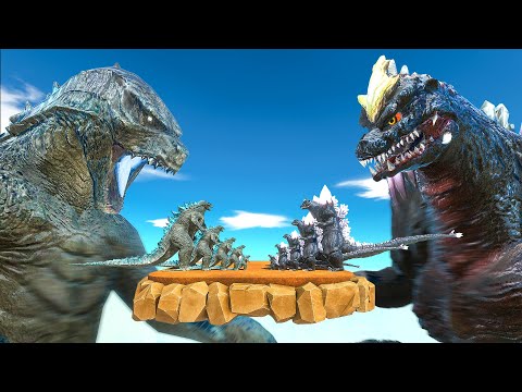 Legendary Godzilla War - Growing Godzilla 2014 VS SpaceGodzilla, Size Comparison Godzilla