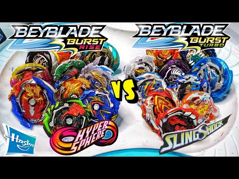 Hasbro Beyblade Battles *HyperSphere vs SlingShock* Beyblade Burst Rise vs Beyblade Burst Turbo