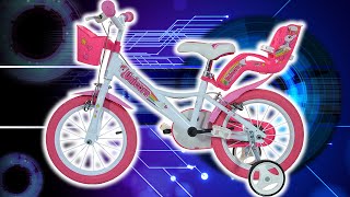 Dino Bikes Kinderfahrrad Einhorn 16 Zoll mit Stützrädern, Schutzblech, Kettenschutz, Korb
