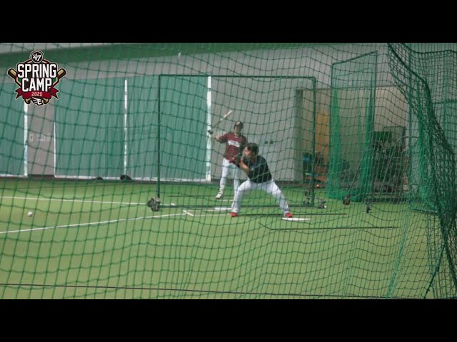 【イーグルス春季キャンプ】FAで加入のイーグルス・鈴木がバント練習 2020/2/4