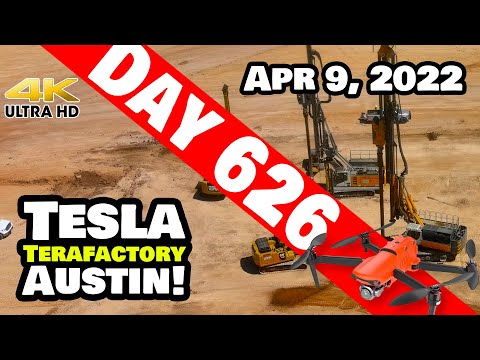 GIGA TEXAS CRANKING ON CATHODE AREA! - Tesla Gigafactory Austin 4K  Day 626 - 4/9/22 -  Terafactory