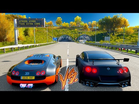 Gravar Bêbado É FODA RS - Racha De Nissan GT-R VS Bugatti Veyron - Forza Horizon 4 Online