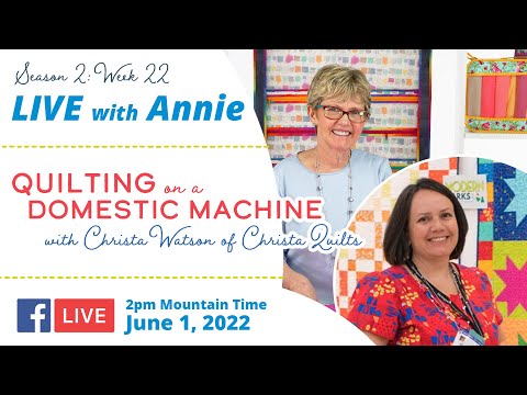 S2, Ep 22: Quilting on a Domestic Machine with Christa Watson of Christa Quilts (LIVE with Annie)