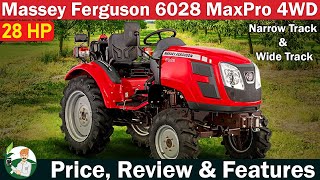 Massey Ferguson 6028 MaxPro Mini Tractor | 4WD | 26HP | Narrow Track & Wide Track | By Kisan Khabri