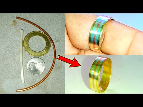 Gold silver cupper and bronze mix ring ! Three matel Ring ! Gold ring making