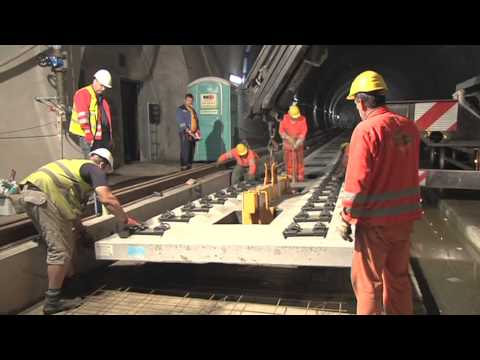 PORR Österreich: Slab Track Austria | System ÖBB-PORR elastisch gelagerte Gleistragplatte