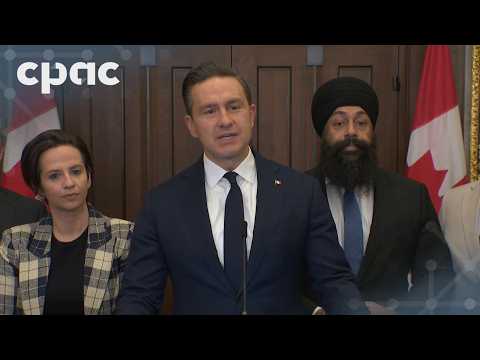 Conservative Leader Pierre Poilievre speaks with reporters on Parliament Hill – April 27, 2026
