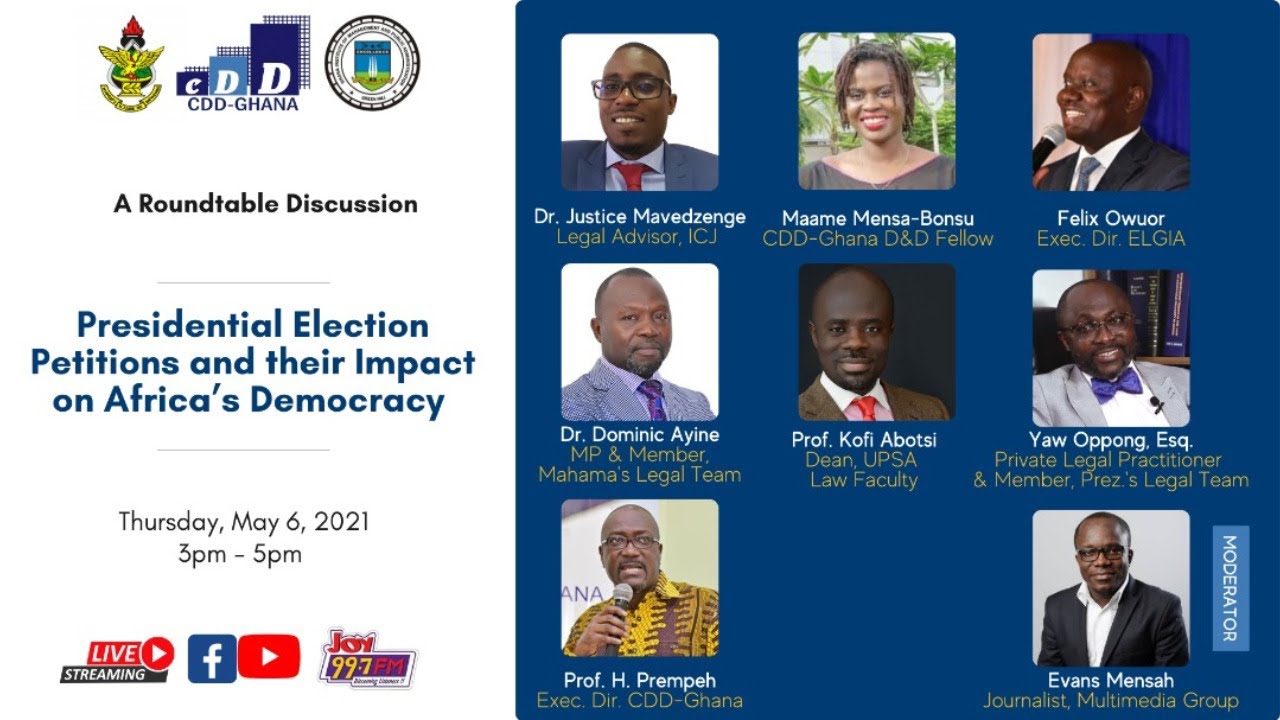 Join us today: #CDDRTD on Presidential Election Petitions and their Impact on Africa’s Democracy