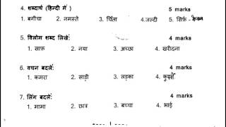 Class 6 Hindi Sample Question