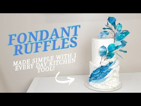 Modern Fondant Ruffles Made With 1 Every Day Kitchen Tool!! | Cake Decorating Tutorial| Torn Fondant